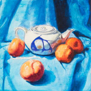 Tangerines and China Tea Pot by Richard Michael Delaney
