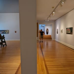 Seated Nude in Dorsal View by Richard Michael Delaney  Image: Painting installed third from left.