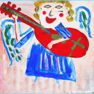 Angel with Lute 003 by Jim Phillips