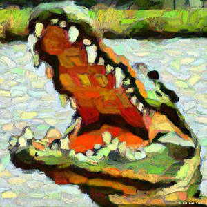 Impressionistic Alligator 001 by Jim Phillips