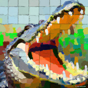Impressionistic Alligator 002 by Jim Phillips