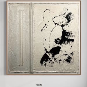 NS4848 F Natural with Black Abstract by Michael Denny Art