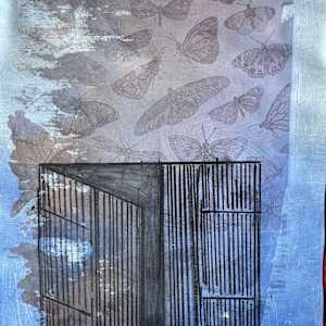 200 by Lise Karin Jensen  Image: Canvas with testing of different techniques, 2, 48/33