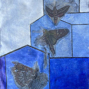 200 by Lise Karin Jensen  Image: Canvas with testing of different techniques, 1, 47/35