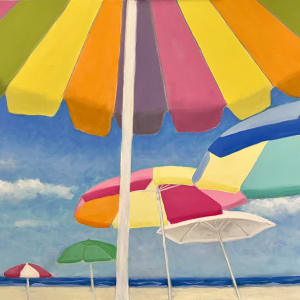 Under the Umbrellas, Cedar Beach by Ann Nystrom Cottone