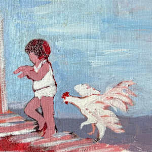 A Rooster Attack by Joanne Gullachsen (1943-2025)