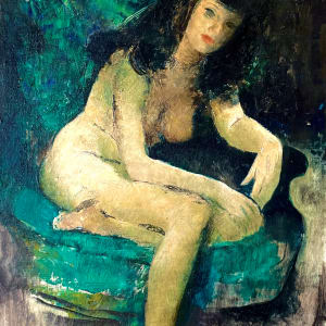 Sitting Nude by Ronald York Wilson