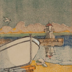 Gimli Dock & Lighthouse by Arthur Beech