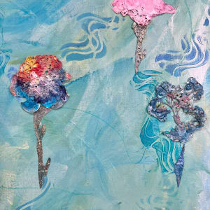 Found Flowers-Blue by Connie Sloma  Image: Up-close details