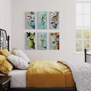 Garden Reward by Connie Sloma Artist  Image: This painting is one of a series and is shown together for design purposes only.