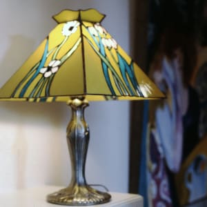 Flower Stained Glass Lampshade by Diane Gore