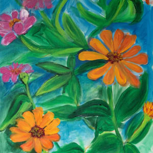 Garden Zinnias by Diane Gore