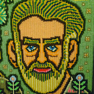 Dada Daud (Grandpa David) by David Alter  Image: A detailed shot of the portrait's subject. He looks over his shoulder and towards the viewer. The artist's name can be seen in the bottom right corner.