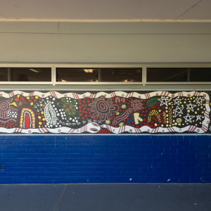 Mullewa Art with the Stars Mural 1 by Mullewa Shooting Stars, Rodelle Battle, Rebecca Councillor