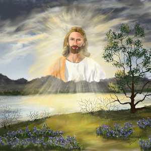 Christ with Bluebonnets by Susan Reich