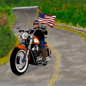 Bike with Flag by Susan Reich