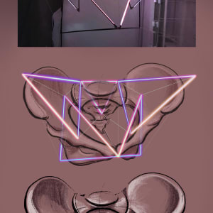 The Center of Gravity (Hip Tensegrity) by James Clar  Image: Structural overlay on pelvis illustration