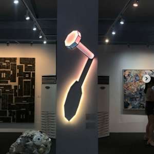Binary (Nail Head (Shadow)) by James Clar  Image: S5 Pink/Yellow (Private Collection Manila)