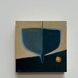 Blue Boat Orange Buoy by Chrissie Richards