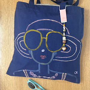 Hand painted bag by Chrissie Richards 
