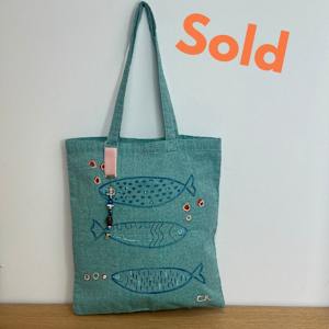 Hand painted bag by Chrissie Richards 