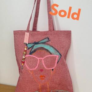 Hand painted bag by Chrissie Richards 
