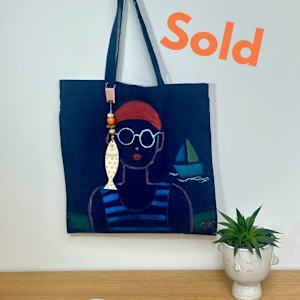 Hand painted bag by Chrissie Richards 