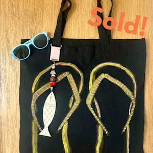 Hand painted bag by Chrissie Richards 