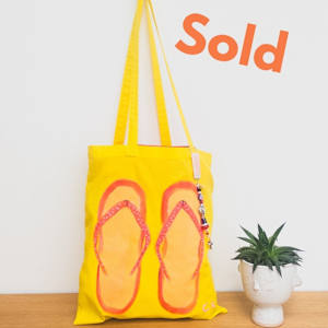 Hand painted bag by Chrissie Richards 