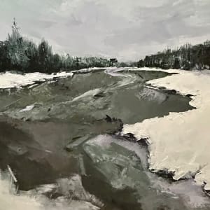 Riverbed and Snow by Janis Sanders