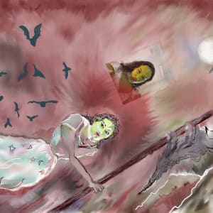 Witch on Broom by Randi Trinka