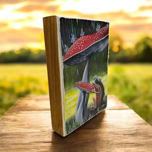 Raindrops Keep Falling Art Print on Cradled Wood Panel by Donna Richardson