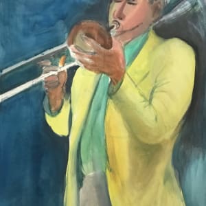 Yellow Jacket Saxophone Player by Regina Silvers