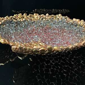 Bronze Tempered Glass Bowl by Anne Burtt  Image: Bronze Tempered Glass Bowl Side