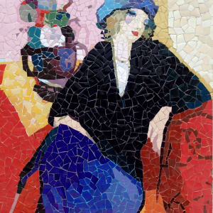 Sitting Girl (After Itzchak Tarkay) by Mai Van Nhon