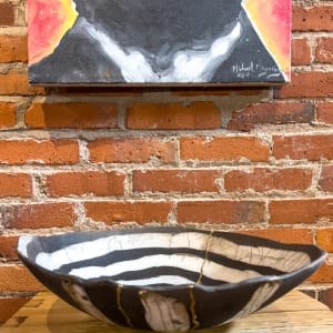 Raku Bowl with Kintsugi -  153 by Chris Heck 