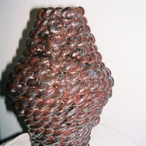 Raku Metallic Woven Vessel by Elianah Sukoenig 