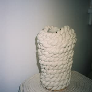White Woven Vase by Elianah Sukoenig 