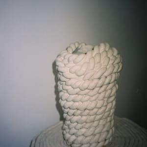 White Woven Vase by Elianah Sukoenig 