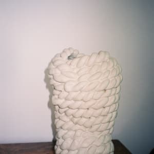 White Woven Vase by Elianah Sukoenig 