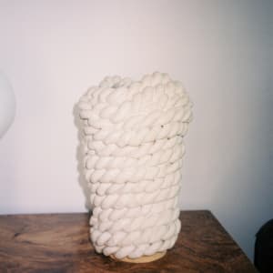 White Woven Vase by Elianah Sukoenig 
