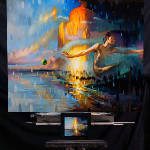 You Are Boundless by David A. N. Cheifetz  Image: Studio shot of the finished painting and preliminary study.