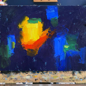 Gleaming Orange (Workshop Demonstration) by David Andrew Nishita Cheifetz  Image: Preliminary abstract stage.