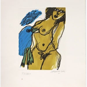 Unknown - Nu vert et Oiseau bleu by Guillaume Corneille