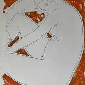 Seated Nude Woman by Alain Bonnefoit