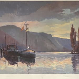 Unknown peniches on the Seine river by Jacques Huet