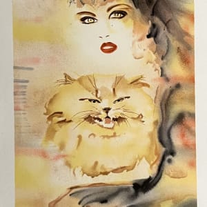 Femme avec chat by Cecile Chapellier