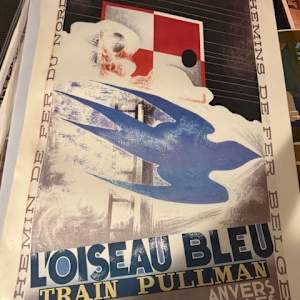 Oiseau Bleu Train Pullman Wagons Lits by Cassandre 