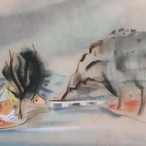 Unknown Paysage by Leonard Foujita 