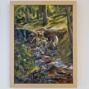 20230602 Visegrad Arboretum waterfall (Plein Air) by Tamas Erdodi
